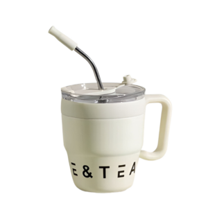 Mug 480ml Taza Pitillo Termico Blanco